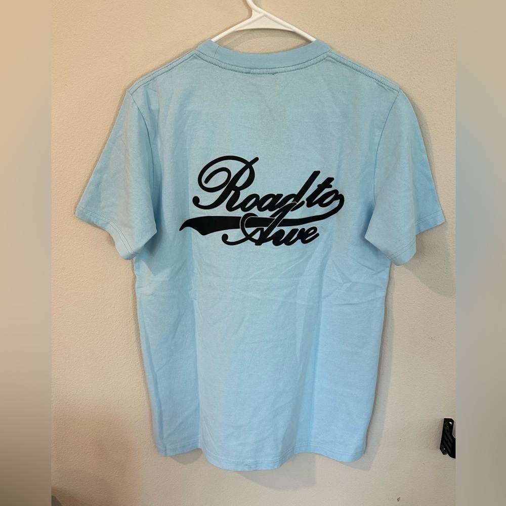 RTA Liam Tee Light Blue Collegiate Script